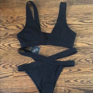 Black strapped bikini